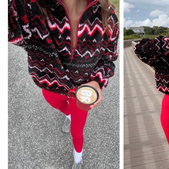 Anthropologie x Beach Riot Leona Slopes Sherpa Quarter-Zip Pullover Size M NWOT - Picture 15 of 15